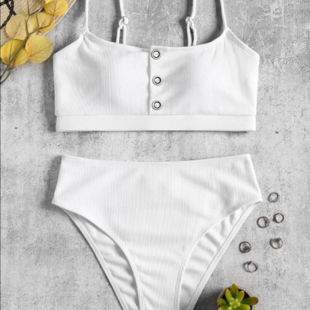 White high waisted large zaful bikini